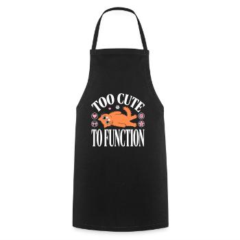 Citation drôle de chat trop mignon pour fonctionner - Tablier de cuisine - noir - Devant - AI Model Male 185 dark (185cm)