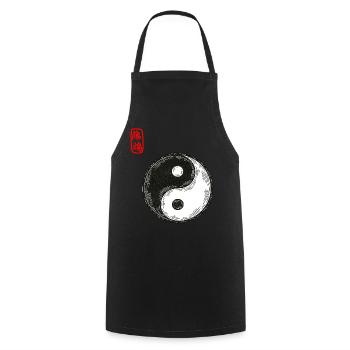 Yin und Yang - Kochschürze - Schwarz - Vorne - AI Model Male 185 dark (185cm)