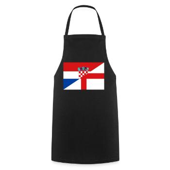 Croatia England Flag - Cooking Apron - black - Front - AI Model Male 185 dark (185cm)