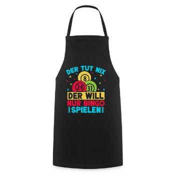 Bingo Qui ne veut pas juste bingo - Tablier de cuisine - noir - Devant - AI Model Male 185 dark (185cm)