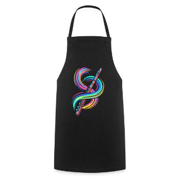 Colorful Flute - Cooking Apron - black - Front - AI Model Male 185 dark (185cm)