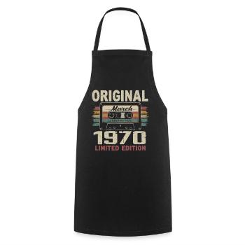 Mars 1970 Vintage mars 1970 - Tablier de cuisine - noir - Devant - AI Model Male 185 dark (185cm)