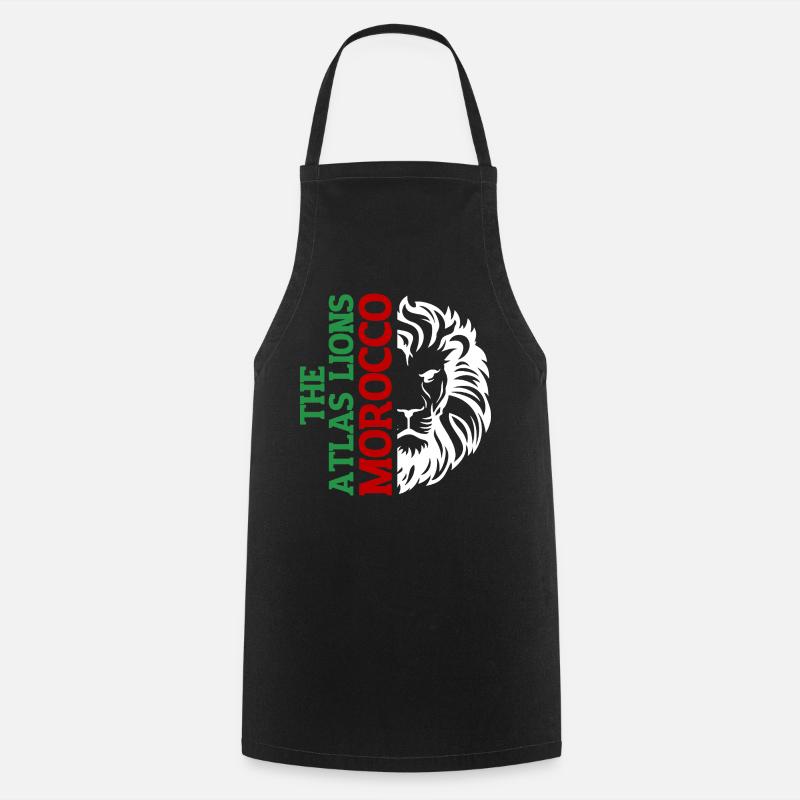 Vertical Morroco Typography with AtlasLion - Cooking Apron - black