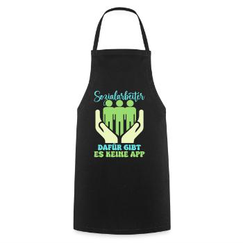 Social Worker There is no social app for this - Cooking Apron - black - Front - AI Model Male 185 dark (185cm)