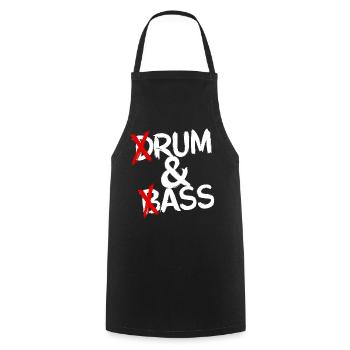 Drum & Bass Rum & Ass Drum Batteur drôle - Tablier de cuisine - noir - Devant - AI Model Male 185 dark (185cm)