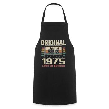 Mars 1975 Vintage mars 1975 - Tablier de cuisine - noir - Devant - AI Model Male 185 dark (185cm)