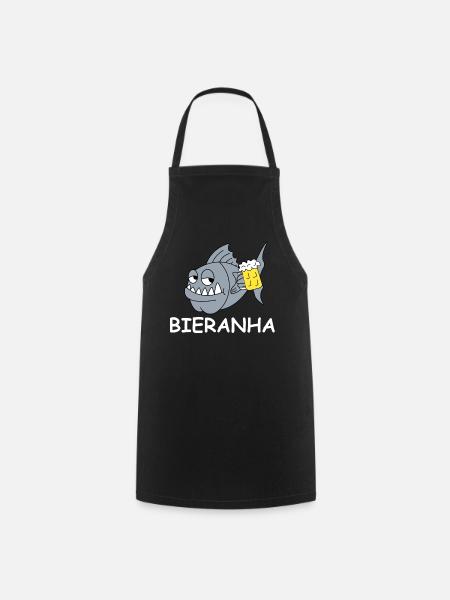 Bierpiranha Comic - Kochschürze - Schwarz