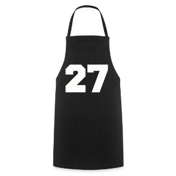 Number 27 - Cooking Apron - black - Front - AI Model Male 185 dark (185cm)