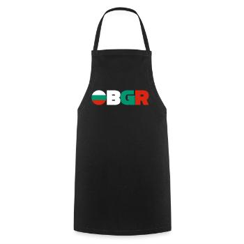 Bulgaria - Cooking Apron - black - Front - AI Model Male 185 dark (185cm)