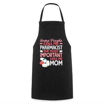 Pharmacien Maman Technicienne en pharmacie Mère - Tablier de cuisine - noir - Devant - AI Model Male 185 dark (185cm)