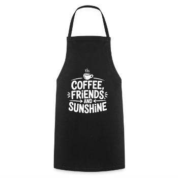 Kaffee, Freunde und Sonnenschein - Kochschürze - Schwarz - Vorne - AI Model Male 185 dark (185cm)