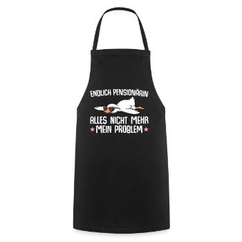 Pensioner Goose with Sunglasses - Pension - Cooking Apron - black - Front - AI Model Male 185 dark (185cm)