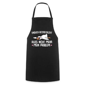 Partial retirement goose with sunglasses - early retirement - Cooking Apron - black - Front - AI Model Male 185 dark (185cm)