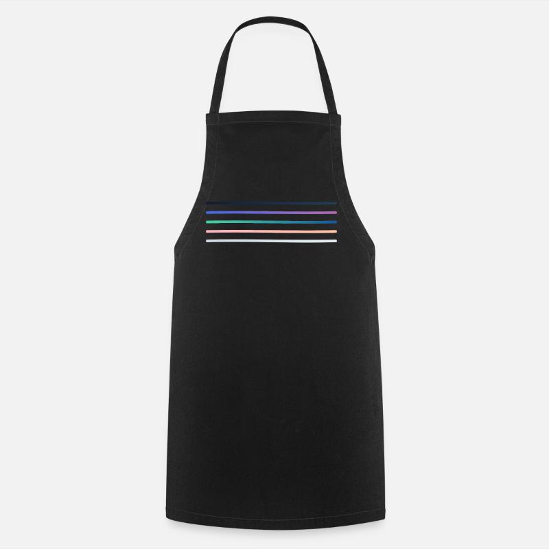 Vibrant stripe palette - Cooking Apron - black