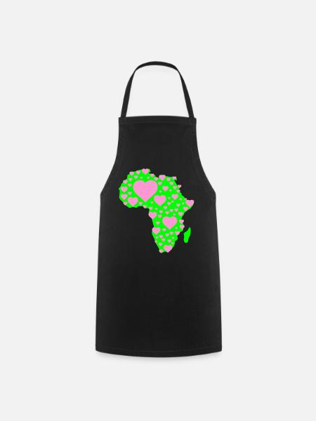 Afrika Herzmuster - Kochschürze - Schwarz