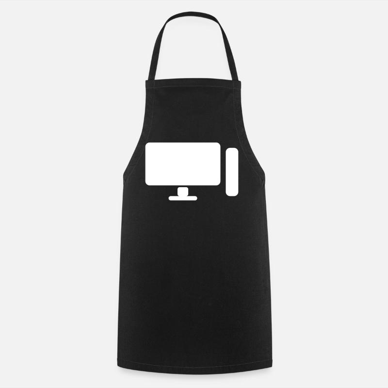 Icône minimaliste de configuration PC – Gamer Design - Tablier de cuisine - noir