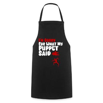 Puppet Confession on Strings - Cooking Apron - black - Front - AI Model Male 185 dark (185cm)