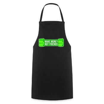 Make Money Not Friends Hustle Quote Saying Logo - Cooking Apron - black - Front - AI Model Male 185 dark (185cm)