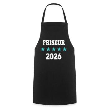 Friseur 2026 Ausbildung Lehre Frisör Meister Azubi - Kochschürze - Schwarz - Vorne - AI Model Male 185 dark (185cm)