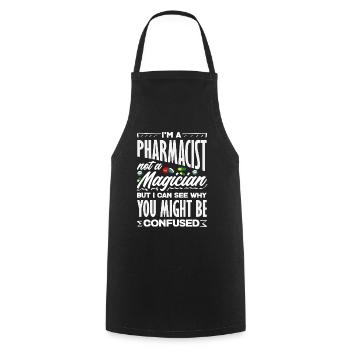 Pharmacist Not a Magician Pharmacy Technician - Cooking Apron - black - Front - AI Model Male 185 dark (185cm)