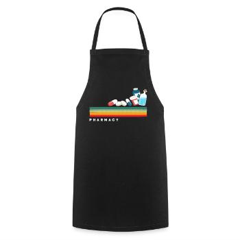 Retro pharmacist pharmacy technician - Cooking Apron - black - Front - AI Model Male 185 dark (185cm)