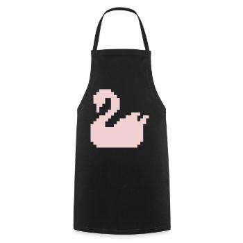 Pixel Swan Pink Silhouette - Cooking Apron - black - Front - AI Model Male 185 dark (185cm)