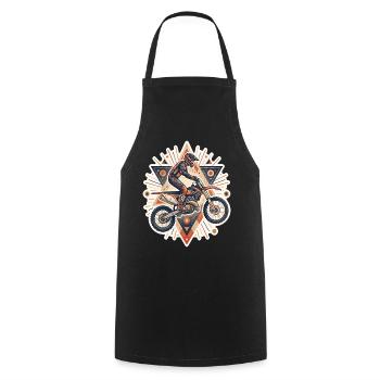Motocross biker motorcycle cross trial enduro freestyle - Cooking Apron - black - Front - AI Model Male 185 dark (185cm)