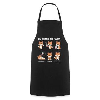 Fox Bubble Tea Meme - Cooking Apron - black - Front - AI Model Male 185 dark (185cm)