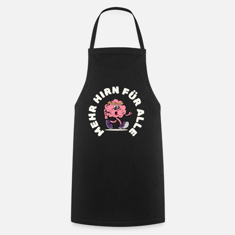 Running Brain with Headband - Cooking Apron - black