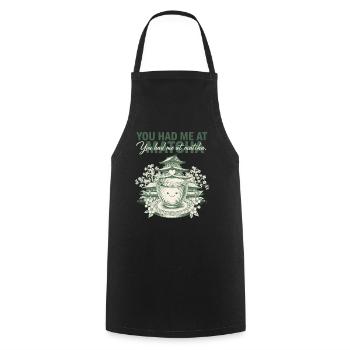 You Had Me At Matcha Funny Green Tea Matcha Lover - Kochschürze - Schwarz - Vorne - AI Model Male 185 dark (185cm)
