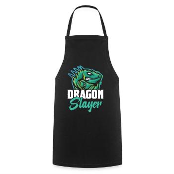Équipement de chasse aux reptiles Chasseur de dragons Iguane lézard - Tablier de cuisine - noir - Devant - AI Model Male 185 dark (185cm)