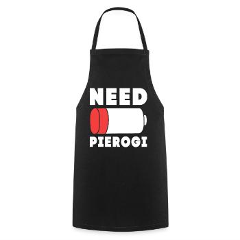 Pologne Polonais Pierogi - Tablier de cuisine - noir - Devant - AI Model Male 185 dark (185cm)