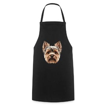 Yorkshire Terrier Dog Lover Cute Yorkie - Cooking Apron - black - Front - AI Model Male 185 dark (185cm)