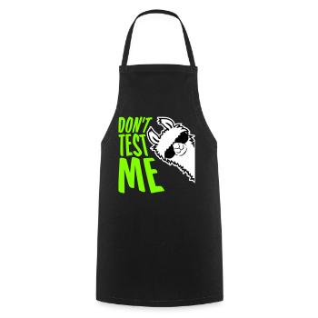 Don't Test Me Lama Naughty Funny Quote Saying Logo - Cooking Apron - black - Front - AI Model Male 185 dark (185cm)