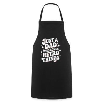 Papa rétro adore les choses rétro - Tablier de cuisine - noir - Devant - AI Model Male 185 dark (185cm)