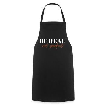 Be Real Not Perfect ! - Kochschürze - Schwarz - Vorne - AI Model Male 185 dark (185cm)