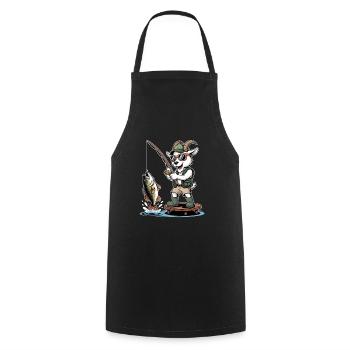 Funny fishing goat with big catch - Cooking Apron - black - Front - AI Model Male 185 dark (185cm)