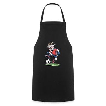 Stylish football goat with sunglasses - Cooking Apron - black - Front - AI Model Male 185 dark (185cm)