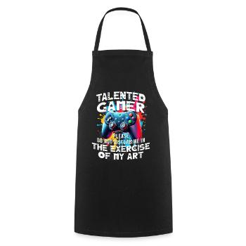 Gamer gaming enthusiast video games console funny - Cooking Apron - black - Front - AI Model Male 185 dark (185cm)