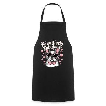Pawsitively Fabulous French Bulldog - Cooking Apron - black - Front - AI Model Male 185 dark (185cm)