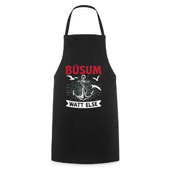 Vacances à la mer du Nord BÜSUM WATT AUTREMENT DRÔLE - Tablier de cuisine - noir - Devant - AI Model Male 185 dark (185cm)