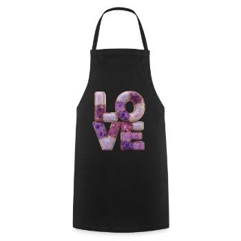 Patchwork Love Quiltlook Lettering - Cooking Apron - black - Front - AI Model Male 185 dark (185cm)