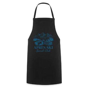Après Ski Club Ski Party Winter Holiday - Cooking Apron - black - Front - AI Model Male 185 dark (185cm)