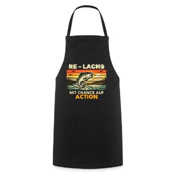Fishing Gift Man Angler Dad Re Salmon - Cooking Apron - black - Front - AI Model Male 185 dark (185cm)