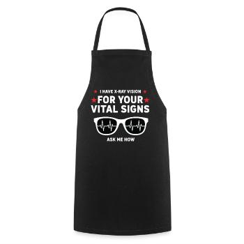 Humor Radiologist Vision X-Ray Vital Signs - Cooking Apron - black - Front - AI Model Male 185 dark (185cm)
