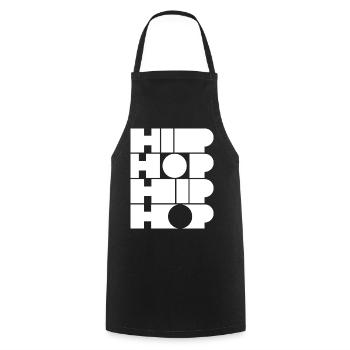 Fettgedruckte Block-Hip-Hop-Typografie - Kochschürze - Schwarz - Vorne - AI Model Male 185 dark (185cm)