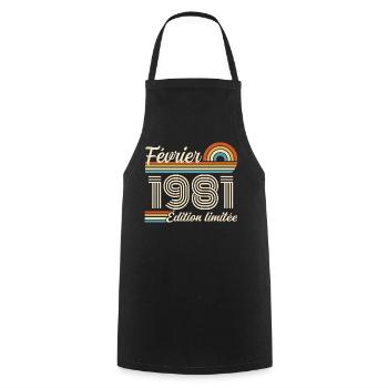 February 1981 - Cooking Apron - black - Front - AI Model Male 185 dark (185cm)