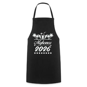 Mykonos 2026 Beach Logo - Cooking Apron - black - Front - AI Model Male 185 dark (185cm)