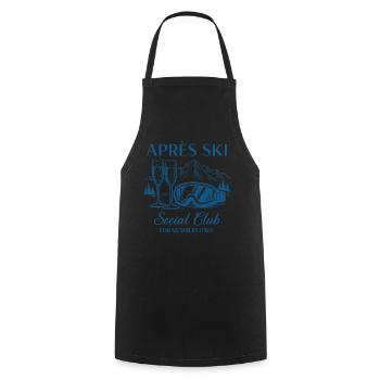 Club social Après Ski réservé aux membres - Tablier de cuisine - noir - Devant - AI Model Male 185 dark (185cm)