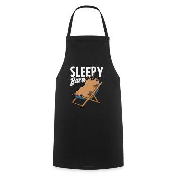 Sleepy Bara Capybaras Cute Funny Animal - Cooking Apron - black - Front - AI Model Male 185 dark (185cm)